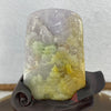 Type A Lavender Yellow Shan Shui 88.42g 67.2 by 44.8 by 14.6mm with Wooden Stand - Huangs Jadeite and Jewelry Pte Ltd