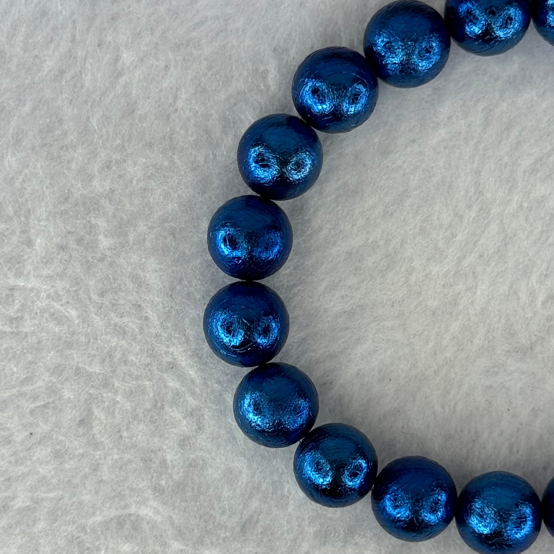 Natural Meteorite Bule Color Beads Bracelet 88.65g 17.5cm 10.3mm 20 Beads - Huangs Jadeite and Jewelry Pte Ltd