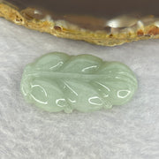 Type A Light Green Jadeite Leaf for Overnight Success 一夜发财 9.56g 37.7 by 22.5 by 5.8mm - Huangs Jadeite and Jewelry Pte Ltd