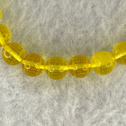 Natural Yellow Amber Beads with Inscription Bracelet 4.38g 15.5cm 6.7mm 28 Beads - Huangs Jadeite and Jewelry Pte Ltd