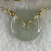 Natural Type A Icy Light Green Jadeite Ping An Kou Pendant | 19mm Translucent Jade Peace Disc Talisman with 58cm Adjustable Necklace (5.19g | 19.3 x 3.6mm) - Huangs Jadeite and Jewelry Pte Ltd