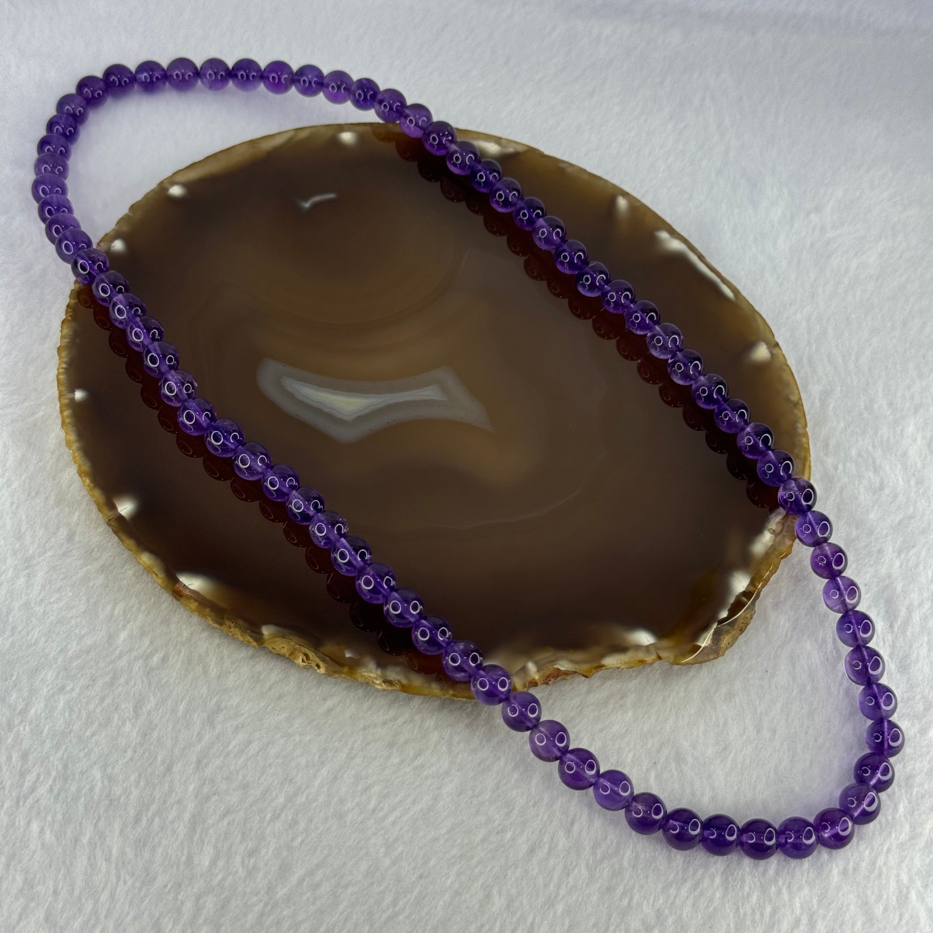 Good Grade Natural Amethyst Necklace 40.44g 52cm 7.3mm 79 Beads - Huangs Jadeite and Jewelry Pte Ltd
