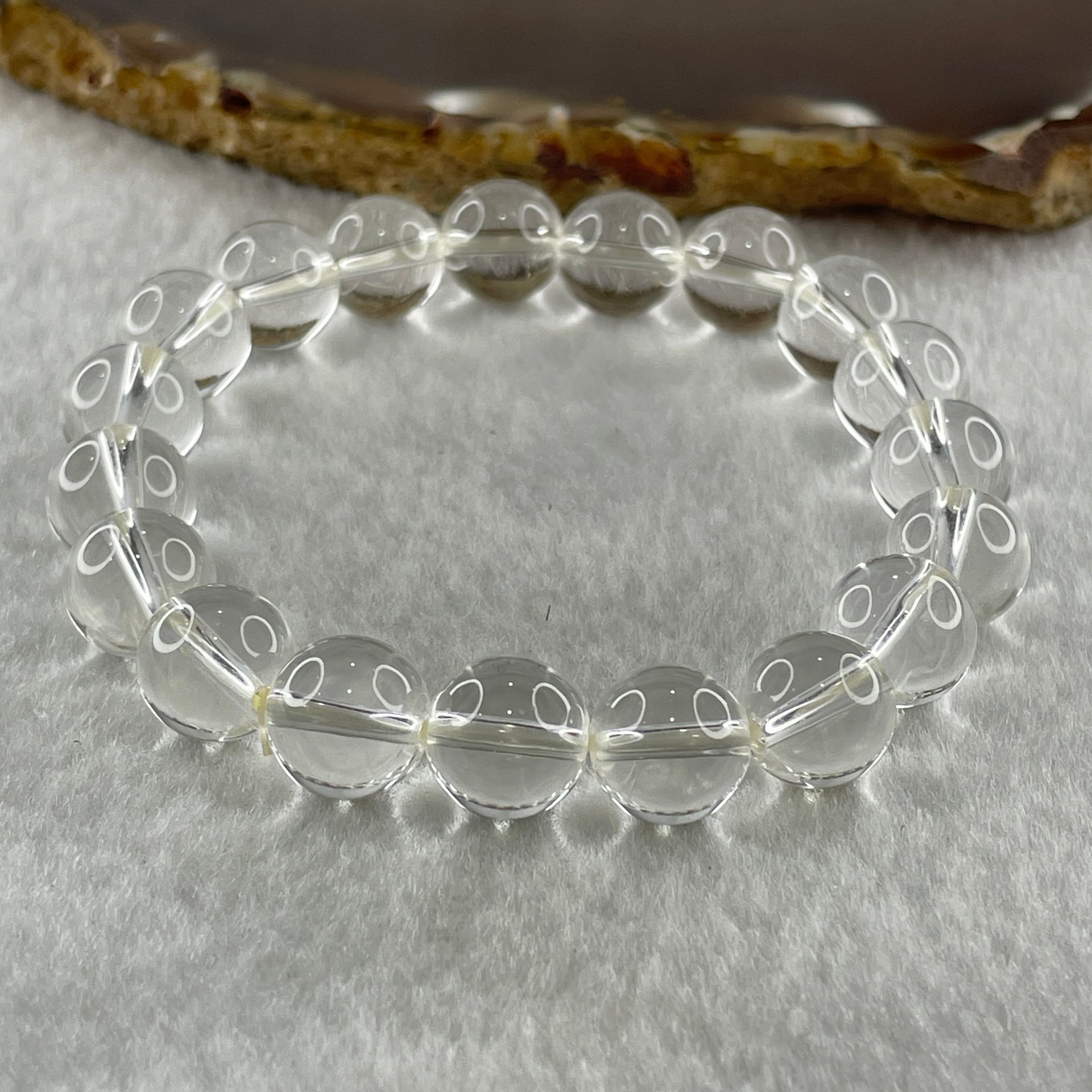 Natural Clear Quartz Beads Bracelet 26.77g 15cm 10.1mm 19 Beads - Huangs Jadeite and Jewelry Pte Ltd