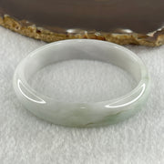 Natural Type A Faint Green Faint Lavender Jadeite Oval Bangle 37.24g Inner Diameter 56.6mm 12.7 by 6.4mm (Very Very Slight Internal Lines) - Huangs Jadeite and Jewelry Pte Ltd