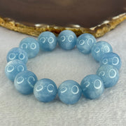 Natural Aquamarine Beads Bracelet 77.27g 18cm 16.3mm by 13 Beads - Huangs Jadeite and Jewelry Pte Ltd