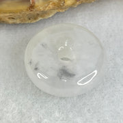 Type A Semi Icy Light Lavender With Wuji Grey Spots Jadeite Ping An Kou Charm/Pendant 2.80g 15.6 by 5.5mm - Huangs Jadeite and Jewelry Pte Ltd