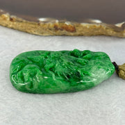 Grand Master Type A Spicy Green Jadeite Dragon 38.59g 54.6 by 31.6 by 11.3mm - Huangs Jadeite and Jewelry Pte Ltd