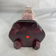 Natural Pink Calcite Tower with Wooden Stand Display 1527.4g 105.5 by 99.5 by 230.0mm - Huangs Jadeite and Jewelry Pte Ltd