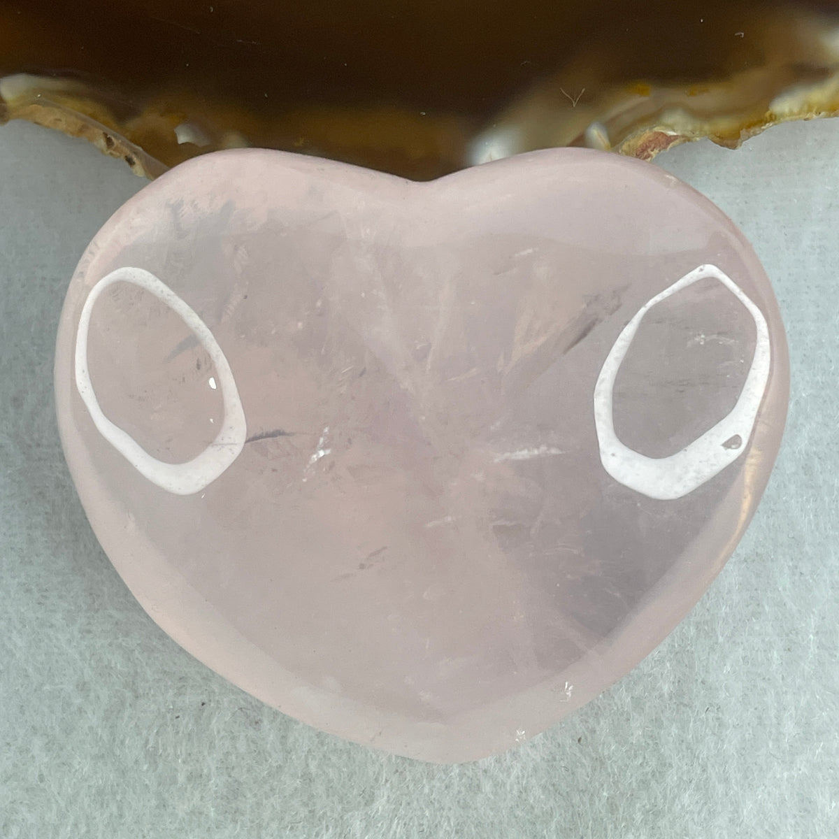 Good Grade Natural Rose Quartz Heart Shape Display | (107.25g | 58.9 x 52.0 x 27.1mm Dimensions | Heart Chakra Master Catalyst, "Zhao Tao Hua" Relationship & Interpersonal Charm Magnet, Mindful Compassion & Feng Shui Harmony Anchor)
