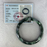 Type A Green Deep Lavender with Moss Green Jadeite Bangle Internal Diameter 58.5mm 68.42g 13.8 by 8.8mm (Slight Internal Line) - Huangs Jadeite and Jewelry Pte Ltd