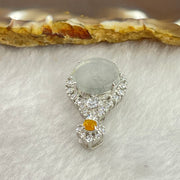 Type A High Icy Light Blueish Green Jadeite 11.9 by 3.0mm Round Wu Shi Pai Pendant with Crystals in S925 Silver Pendant 4.05g - Huangs Jadeite and Jewelry Pte Ltd