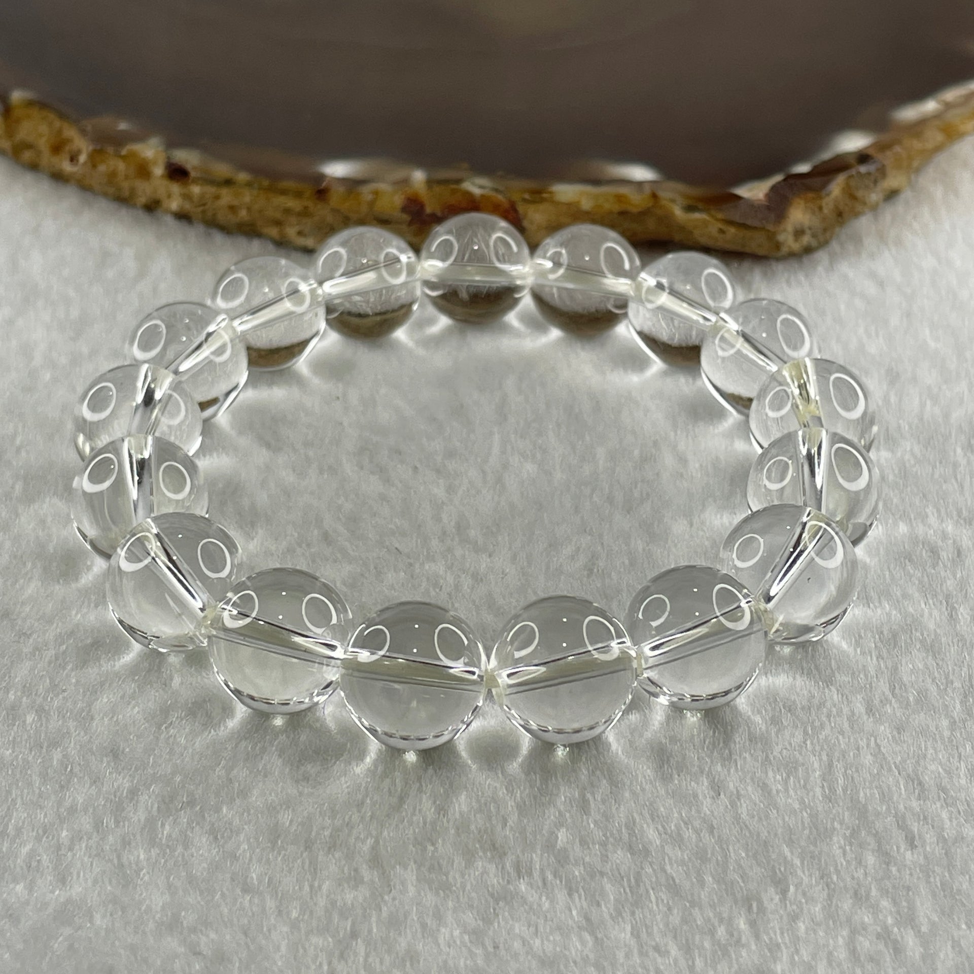 Natural Clear Quartz Beads Bracelet 40.45g 16cm 12.0mm 17 Beads - Huangs Jadeite and Jewelry Pte Ltd