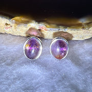 Good Grade Natural Auralite 23 S925 Silver Earrings 2.00g 8.8 by 6.8 by 4.0mm - Huangs Jadeite and Jewelry Pte Ltd