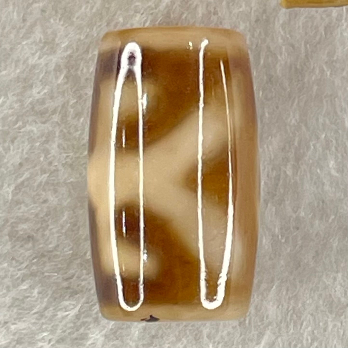 Natural Powerful Tibetan Old Oily Agate Patina Guiren Tairen Human Dzi Bead Totem Amulet Heavenly Master (Tian Zhu) 贵人天诛 4.75g 19.5 by 11.5mm - Huangs Jadeite and Jewelry Pte Ltd
