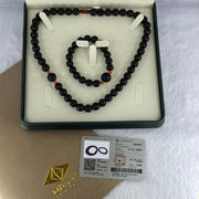 Very Very Good Grade Opaque Natural Dark Matt Black Amber Beads Jewelry Set Total Weight 42.60g Bracelet 16.5cm 10.1mm 17 Beads 13.6mm 1 Bead, Necklace 10.5mm 43 Beads 12.5mm 1 Bead - Huangs Jadeite and Jewelry Pte Ltd