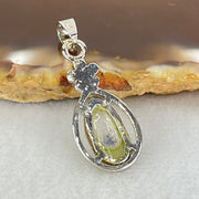 Good Grade Rare Natural Blue Dumortierite Rutilated Quartz in S925 Pendant 2.02g 12.7 by 5.2 by 3.5mm - Huangs Jadeite and Jewelry Pte Ltd