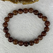 Natural Copper Rutilated Quartz Beads Bracelet 天然銅髮晶手镯 19.38g 16cm 8.9mm 22 Beads - Huangs Jadeite and Jewelry Pte Ltd