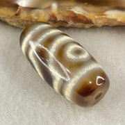 Natural Powerful Tibetan Old Oily Agate 2 Eyes Dzi Bead Heavenly Master (Tian Zhu) 二眼天诛 8.31g 28.9 by 13.7mm - Huangs Jadeite and Jewelry Pte Ltd