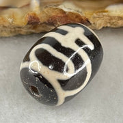 Natural Powerful Tibetan Old Oily Agate Double Nectar Vessel Dzi Bead Heavenly Master (Tian Zhu) 花蜜容器眼天珠 4.59g 17.2 by 13.2mm - Huangs Jadeite and Jewelry Pte Ltd