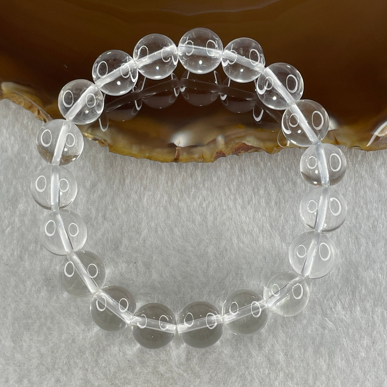 Natural Clear Quartz Beads Bracelet 25.89g 15cm 10.1mm 19 Beads - Huangs Jadeite and Jewelry Pte Ltd