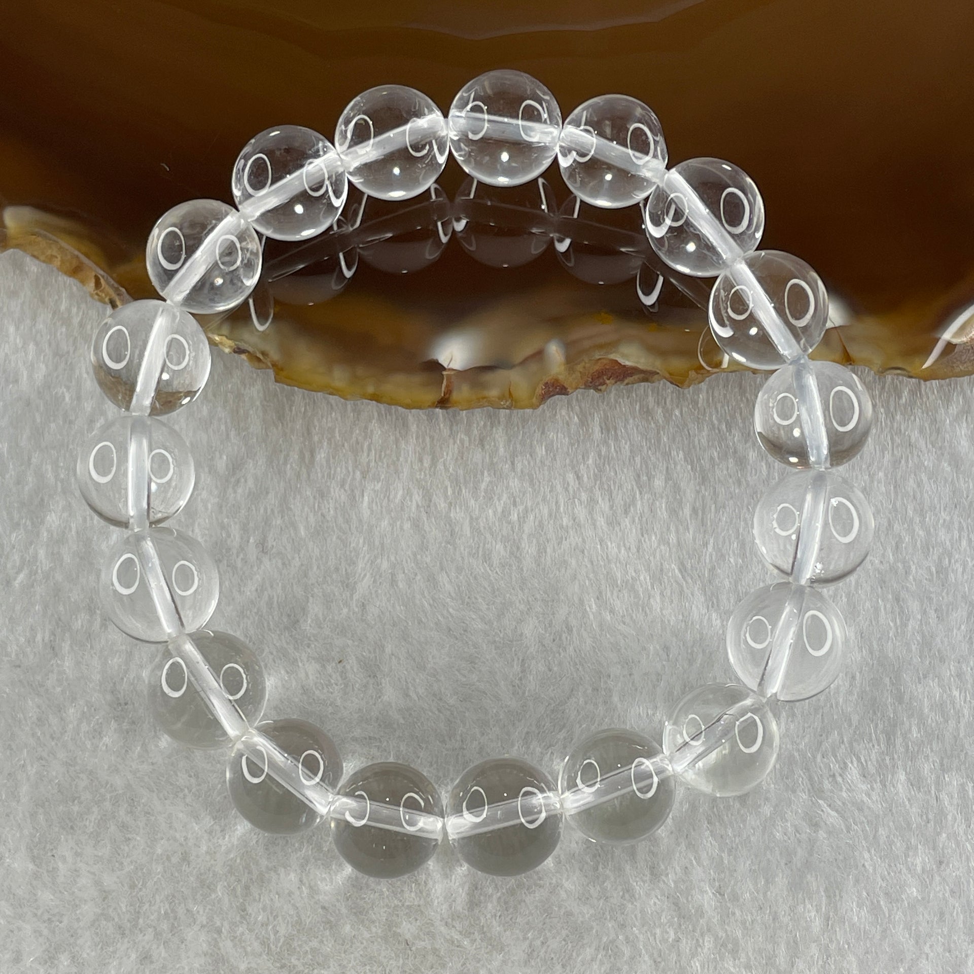 Natural Clear Quartz Beads Bracelet 25.89g 15cm 10.1mm 19 Beads - Huangs Jadeite and Jewelry Pte Ltd