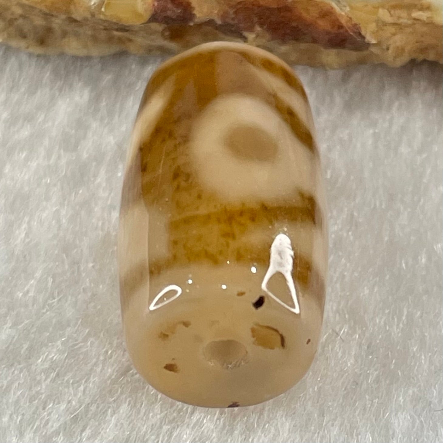 Natural Powerful Tibetan Old Oily Agate Patina Guiren Tairen Human Dzi Bead Totem Amulet Heavenly Master (Tian Zhu) 贵人天诛 4.87g 20.2 by 11.8mm - Huangs Jadeite and Jewelry Pte Ltd
