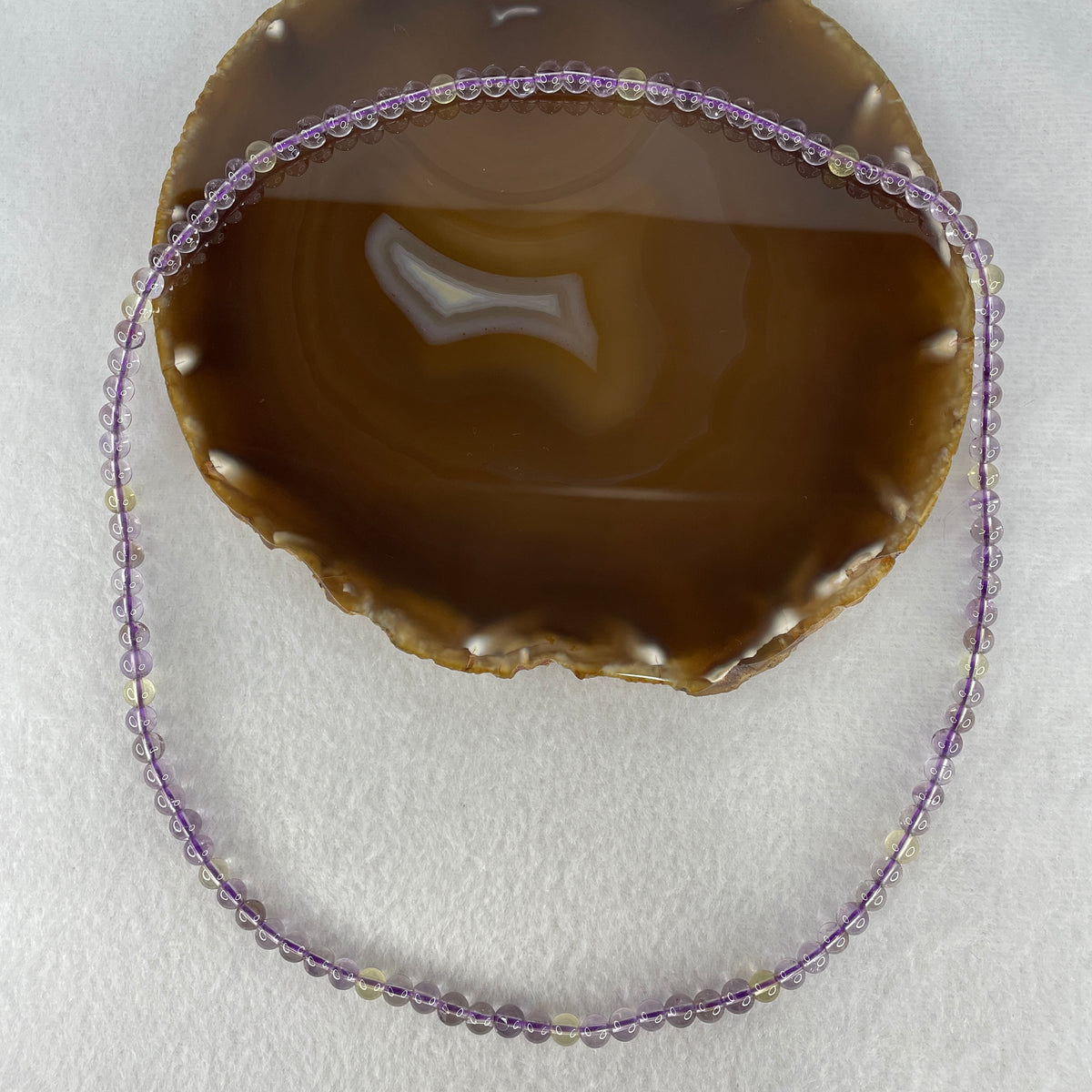 Very Good Grade Natural Amethyst Beads Necklace | 5.8mm Imperial Violet Wisdom (25.78g | 54cm Length | 106 Beads)