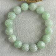 Type A Light Green Jadeite Beads Bracelet 55.52g 16cm 12.7mm 16 Beads - Huangs Jadeite and Jewelry Pte Ltd
