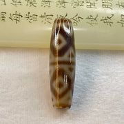 Natural Powerful Tibetan Old Oily Agate 6 Eye Vajra Dzi Bead Heavenly Master (Tian Zhu) 六眼金刚杵天诛 14.35g 47.4 by 14.0mm - Huangs Jadeite and Jewelry Pte Ltd