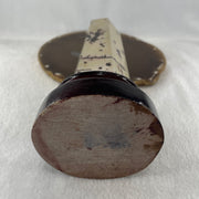Natural Ligh Brown with Dark Brown Patches Dendritic Jasper Tower with Wooden Stand 681.17g 79.6 by 73.9 by 200.0mm - Huangs Jadeite and Jewelry Pte Ltd