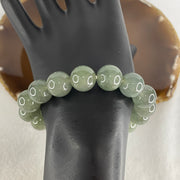 Certified Natural Type A Yellowish Green Jadeite Beads Bracelet | 16cm (54.20g | 16 Beads 12.8mm | Solar Plexus & Heart Chakra Harmony, Abundance & Prosperity Shield) - Huangs Jadeite and Jewelry Pte Ltd