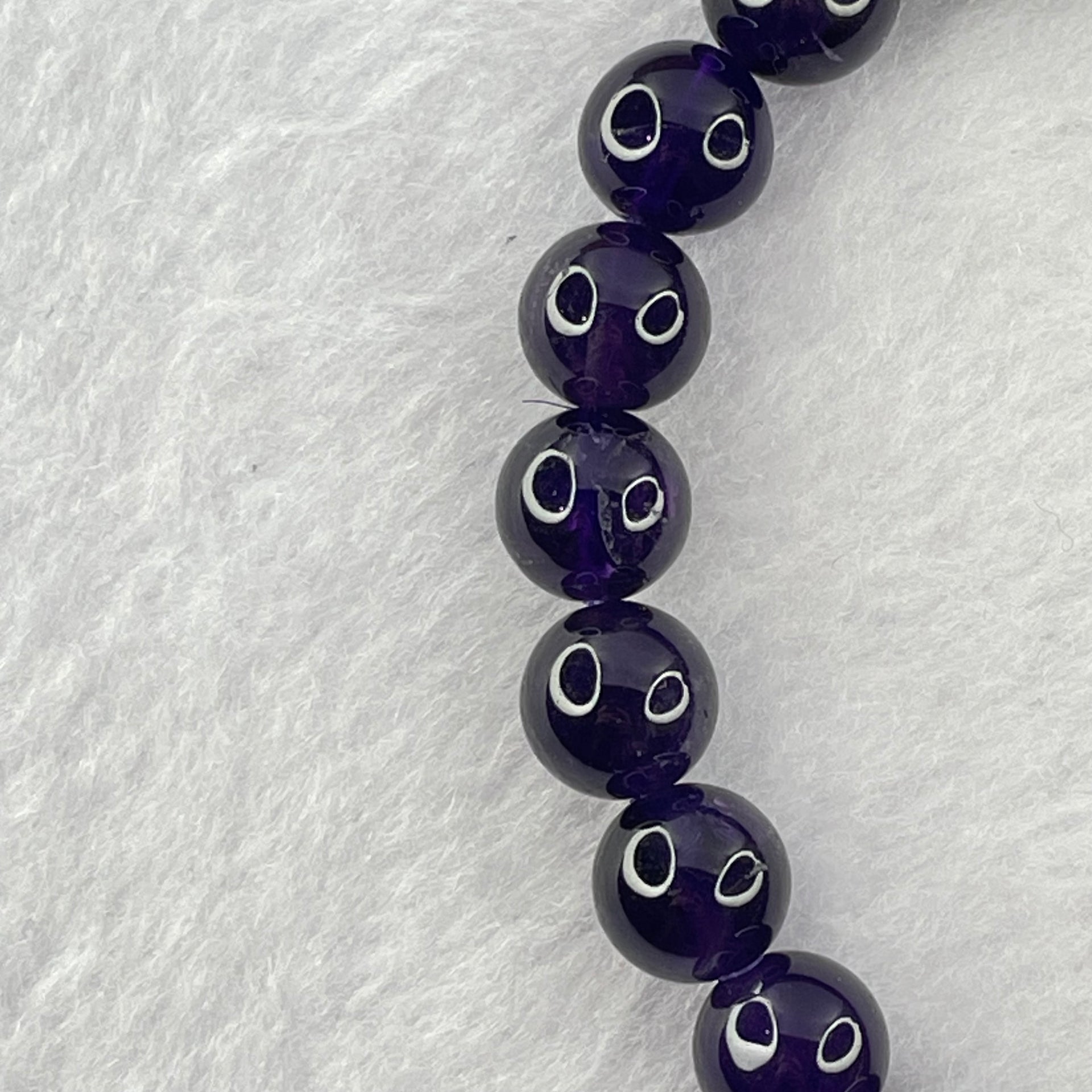 Good Grade Natural Amethyst Bracelet 23.21g 16.5cm 9.4mm 22 Beads - Huangs Jadeite and Jewelry Pte Ltd