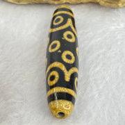 Natural Powerful Tibetan Old Oily Dark and Light Brown Agate 15 Eyes Dzi Bead Heavenly Master (Tian Zhu) 十五眼天诛 14.93g 58.5 by 13.0mm - Huangs Jadeite and Jewelry Pte Ltd