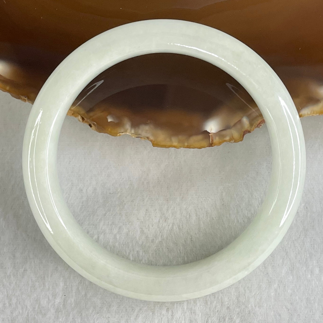 Type A Light Blueish Green Jadeite Bangle 54.57g Inner Diameter 55.1mm 12.4 by 8.4mm (Internal Line) - Huangs Jadeite and Jewelry Pte Ltd