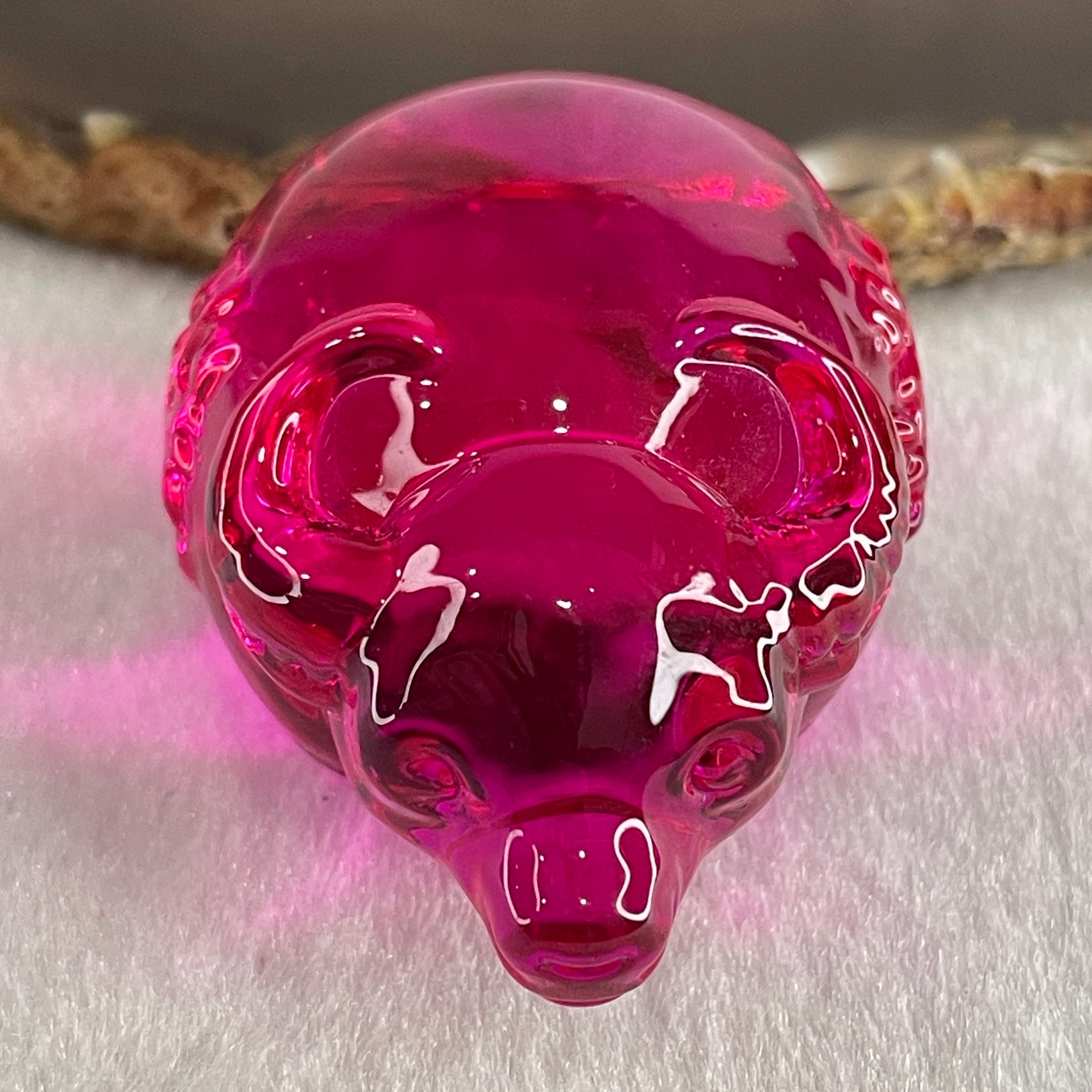 Natural Pink Liuli Ox Display 72.22g 56.3 by 40.0 by 31.5mm - Huangs Jadeite and Jewelry Pte Ltd