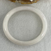 Certified Type A White to Colorless Jadeite Oval Bangle Internal Diameter 53.4mm 40.46g 12.6 by 7.0mm ( Slight Internal Lines ) - Huangs Jadeite and Jewelry Pte Ltd