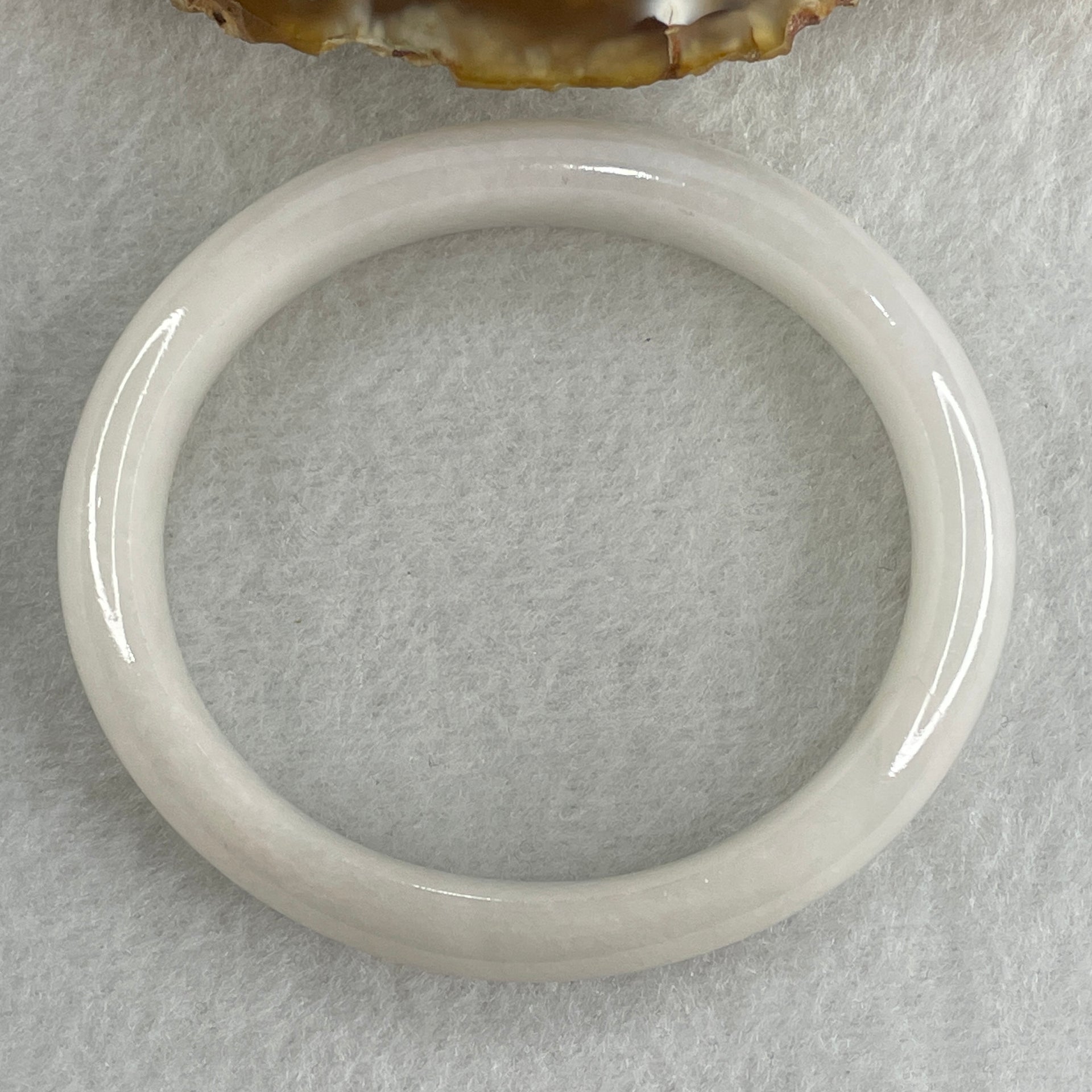 Certified Type A White to Colorless Jadeite Oval Bangle Internal Diameter 53.4mm 40.46g 12.6 by 7.0mm ( Slight Internal Lines ) - Huangs Jadeite and Jewelry Pte Ltd