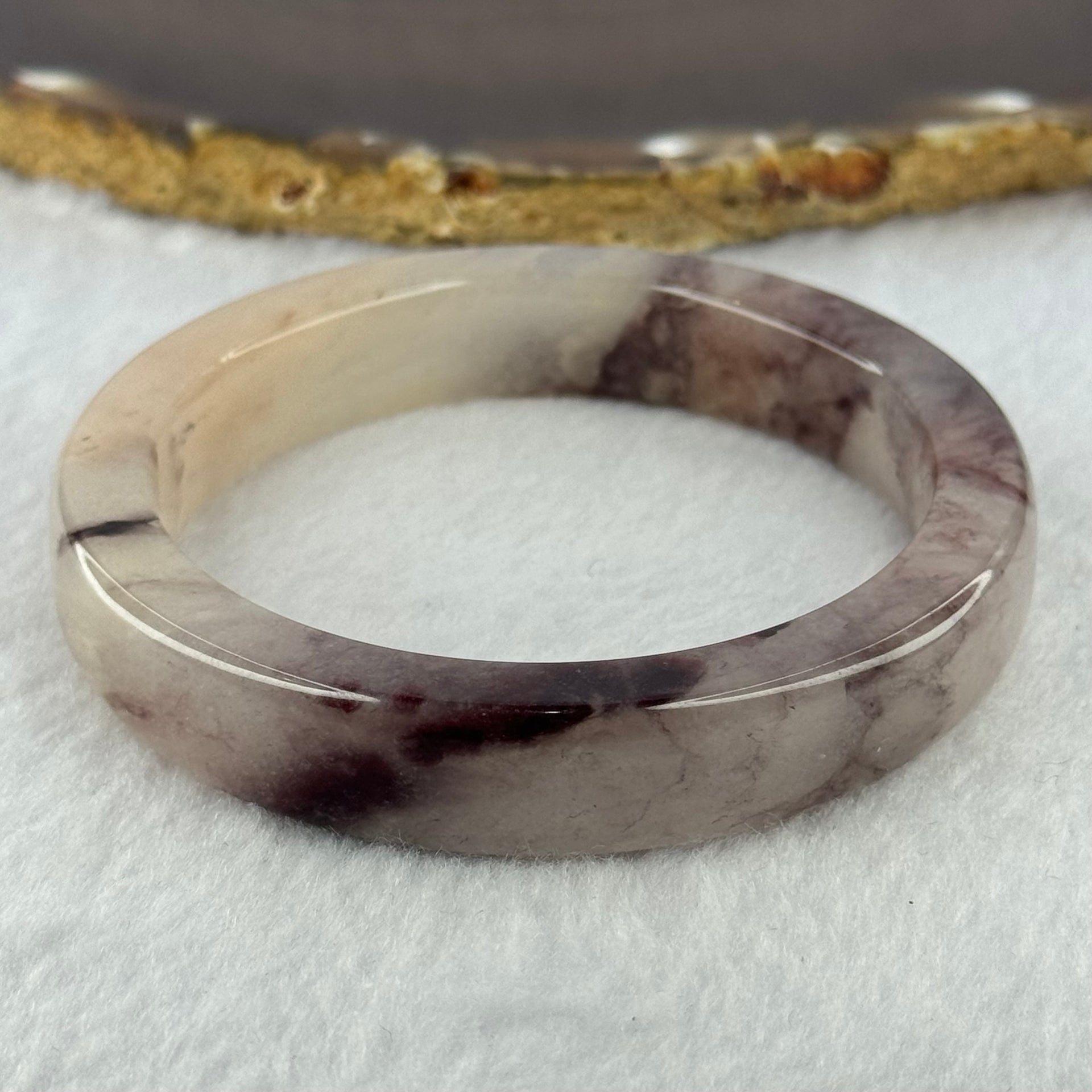 Purple with Dark Purple Piao Hua Quartzite Jade Bracelet Internal Diameter 天然水沫玉手镯 58.2mm 52.36g 12.8 by 9.0mm - Huangs Jadeite and Jewelry Pte Ltd