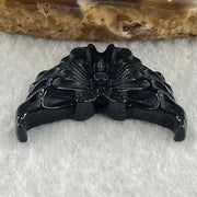 Type A Opaque Black Omphacite Butterfly Pendant Charm 5.11g 29.8 by 23.3 by 6.0mm - Huangs Jadeite and Jewelry Pte Ltd