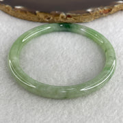 Certified Natural Type A Jelly Green with Old Mine Green Patches Jadeite Bangle 25.30g Internal Diameter 58.7mm 6.6 by 7.2mm (Close to Perfect) - Huangs Jadeite and Jewelry Pte Ltd