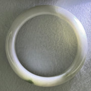 Type A Faint Green Lavender with Moss Green Patch Jadeite Bangle Internal Diameter 55.8mm 67.56g 14.8 by 8.6mm (Internal Lines) - Huangs Jadeite and Jewelry Pte Ltd