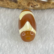 Natural Powerful Tibetan Old Oily Agate Tiger Tooth Daluo Dzi Bead Heavenly Master (Tian Zhu) 虎呀天诛 2.95g 20.0 by 10.1mm - Huangs Jadeite and Jewelry Pte Ltd