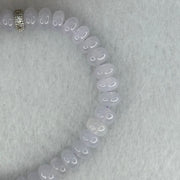 Type A Semi Icy Light Lavender Jadeite Beads Bracelet 16.63g 14.5cm 6.5cm 42 Beads - Huangs Jadeite and Jewelry Pte Ltd
