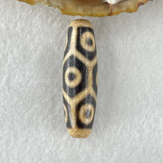 Natural Powerful Tibetan Old Oily Agate 9 Eyes Turtle Shell Dzi Bead Heavenly Master (Tian Zhu) 九眼龟壳天诛 7.35g 38.5 by 11.5mm - Huangs Jadeite and Jewelry Pte Ltd