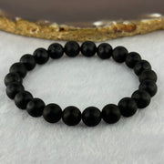 Natural Dark Matt Black Amber Beads Bracelet 天然大黑天翁琥珀手链 7.00g 15cm 8.4mm 22 Beads - Huangs Jadeite and Jewelry Pte Ltd