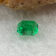 Natural Colombia Vivid Green Emerald (Beryl) Cut-Cornered Rectangular Step cut 0.43ct 5.0 by 4.1 by 2.9mm - Huangs Jadeite and Jewelry Pte Ltd