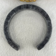 Natural Type A Wuji Grey Jadeite Opening Bangle | 56.1mm Inner (43.43g 11.0x7.1mm | Modern Open Cuff Silhouette| Flexible Luxury, Grounding & Spiritual Shield) - Huangs Jadeite and Jewelry Pte Ltd