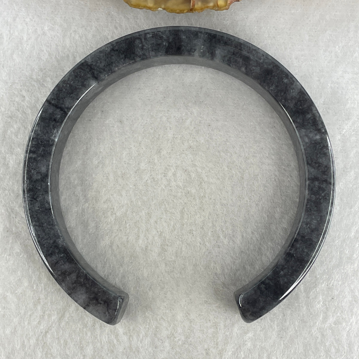 Natural Type A Wuji Grey Jadeite Opening Bangle | 56.1mm Inner (43.43g 11.0x7.1mm | Modern Open Cuff Silhouette| Flexible Luxury, Grounding & Spiritual Shield) - Huangs Jadeite and Jewelry Pte Ltd
