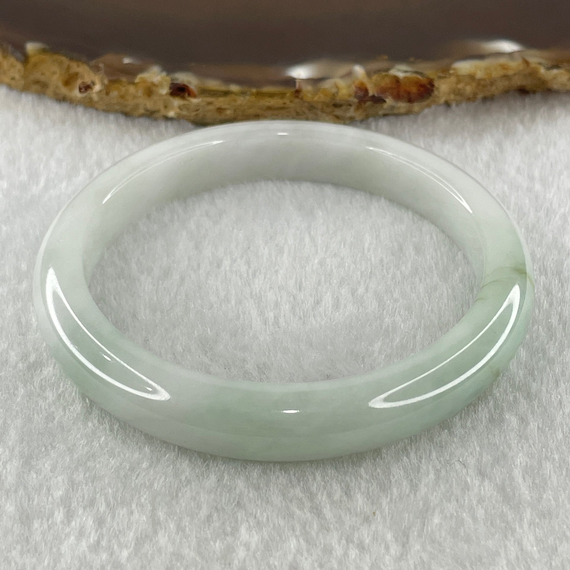 Natural Type A Faint Green Faint Lavender Jadeite Bangle 30.71g Inner Diameter 51.5mm 9.0 by 7.0mm (Very Very Slight Internal Lines) - Huangs Jadeite and Jewelry Pte Ltd
