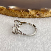 Natural Rainbow Moonstone in S925 Sliver Ring (Adjustable Ring) 2.68g 8.3 by 4.2mm - Huangs Jadeite and Jewelry Pte Ltd